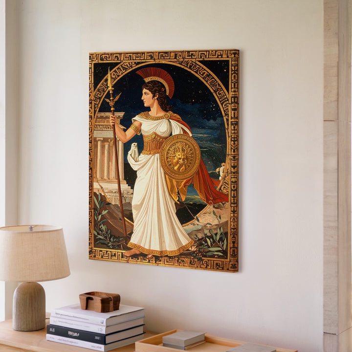 Athena Goddess Wisdom Canvas – Ancient Greek Mythology Wall Art - Gifitto