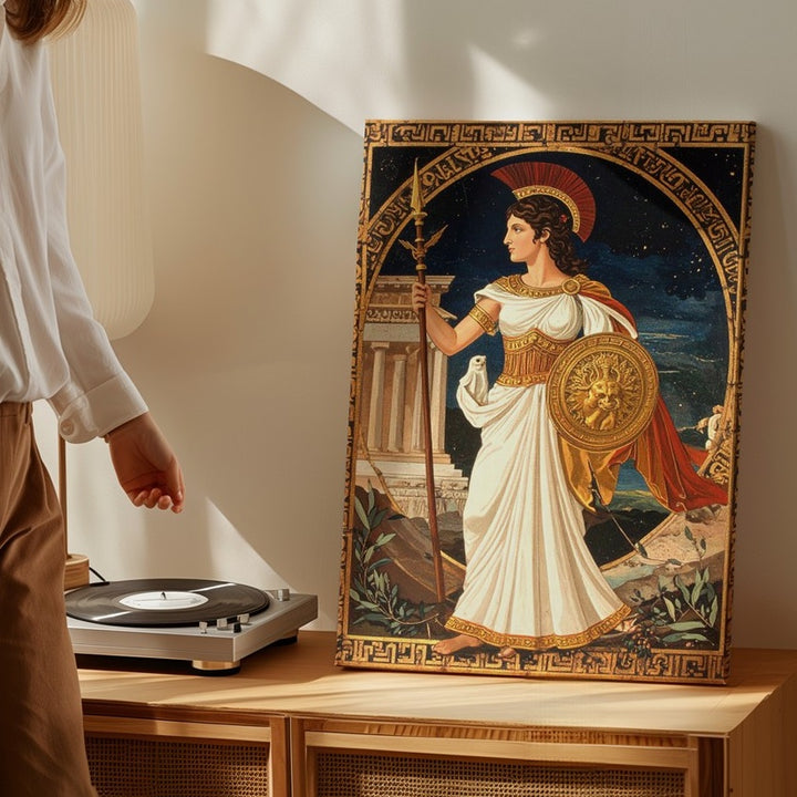 Athena Goddess Wisdom Canvas – Ancient Greek Mythology Wall Art - Gifitto