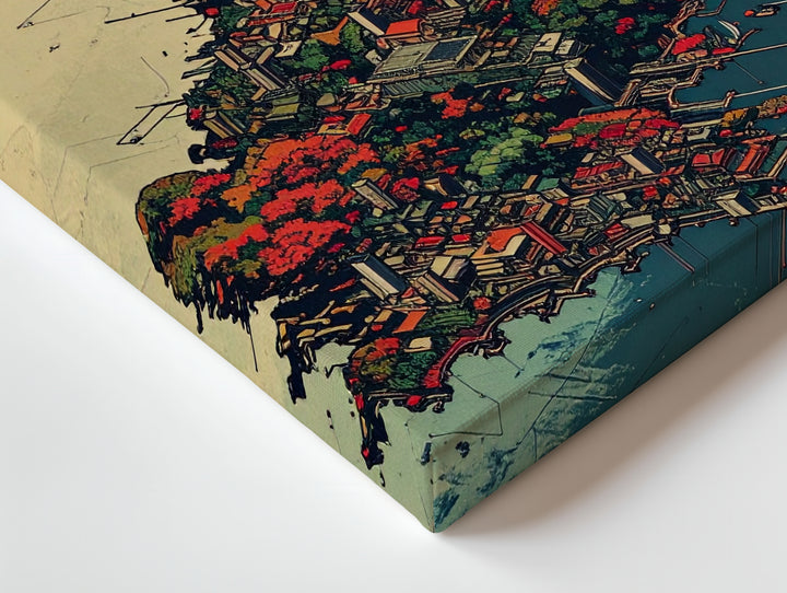 Futuristic UK Map Canvas – Abstract Geometric Cityscape & Vibrant Design Art - Gifitto