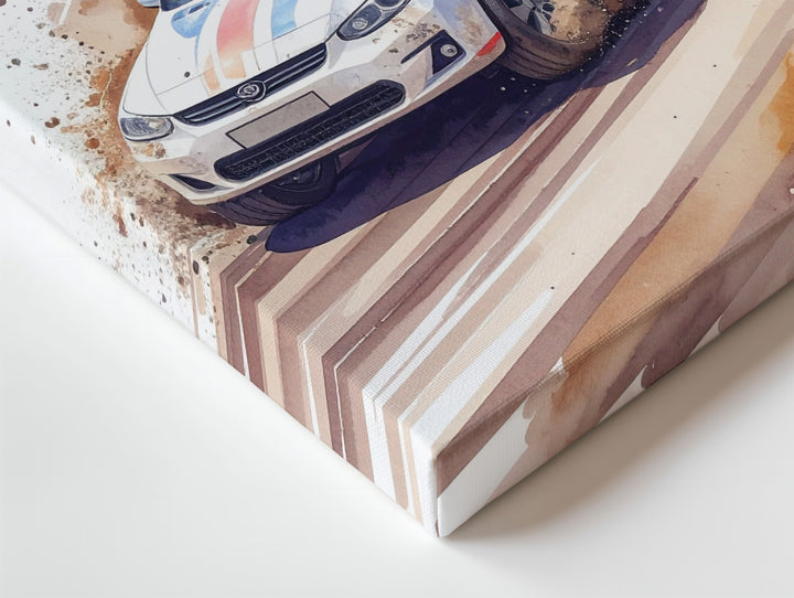 Rally Drift Splash Canvas – Watercolor-Style Hatchback Racing Art - Gifitto
