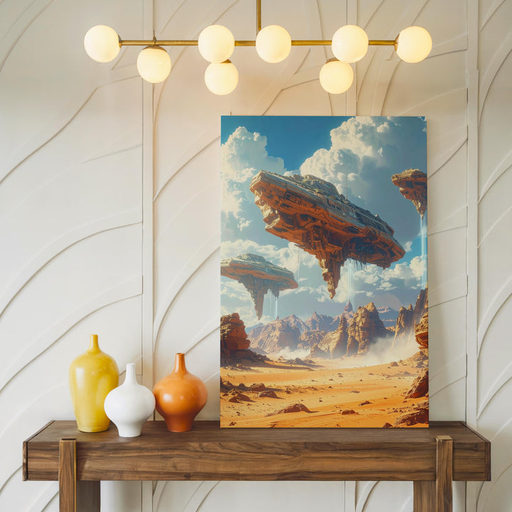 Alien Landscape Canvas – Floating Islands & Desert Horizons Art - Gifitto