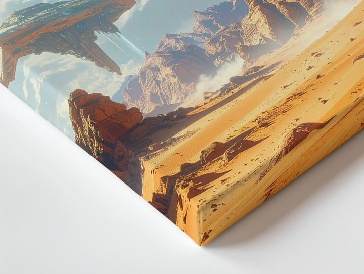Alien Landscape Canvas – Floating Islands & Desert Horizons Art - Gifitto