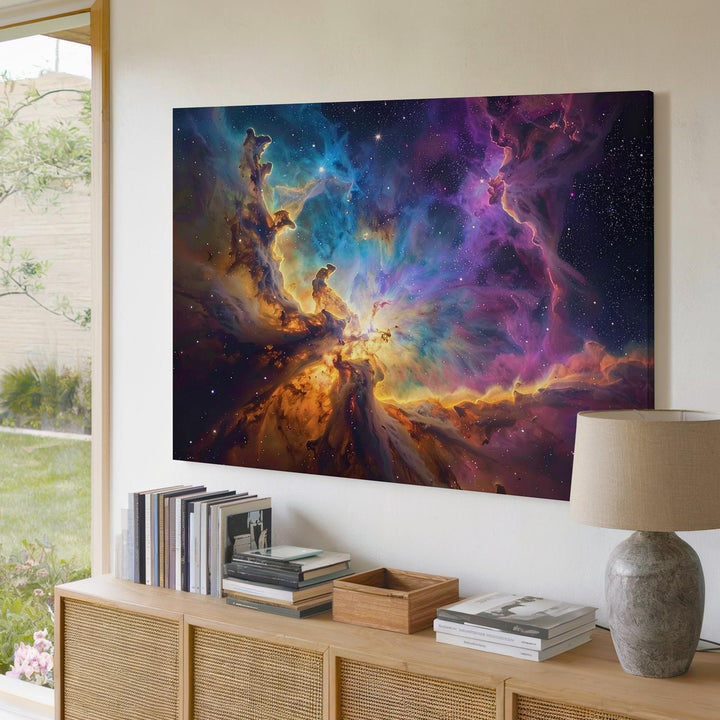 Stellar Bloom Nebula Canvas – Vivid Cosmic Cloud with Deep Space Motion - Gifitto