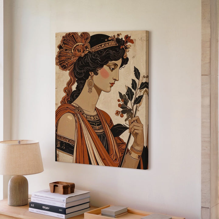 Hellenic Grace Classical Profile Canvas – Ancient Greek Vase Style Wall Art - Gifitto