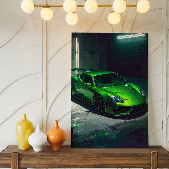 Neon Lamborghini Huracán Canvas – Cinematic Garage Supercar Wall Art - Gifitto