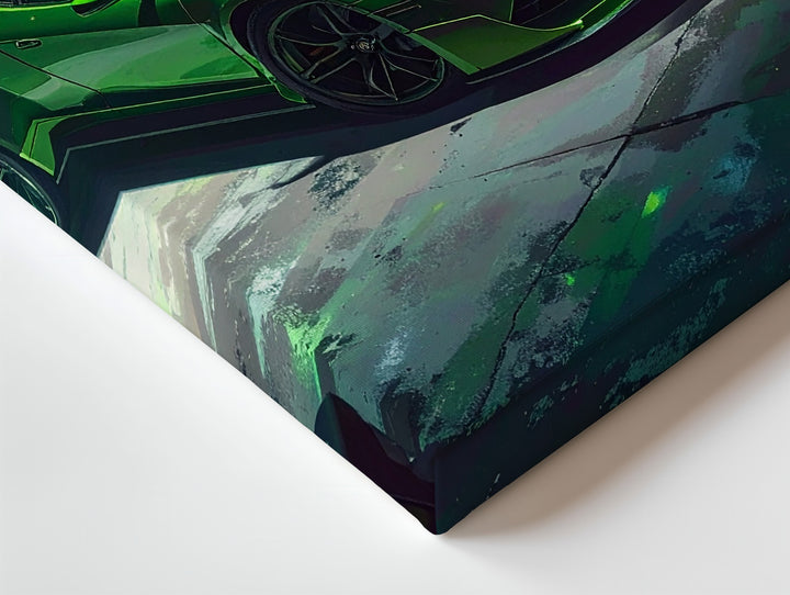 Neon Lamborghini Huracán Canvas – Cinematic Garage Supercar Wall Art - Gifitto
