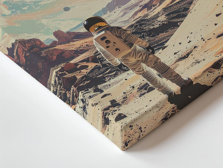 Astronaut on Alien Planet Canvas – Cosmic Nebula & Distant Planets Art - Gifitto