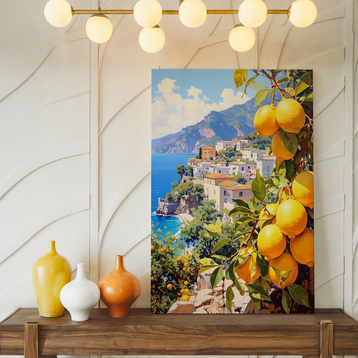 Amalfi Lemon Coast Canvas – Mediterranean Landscape with Citrus Tree - Gifitto