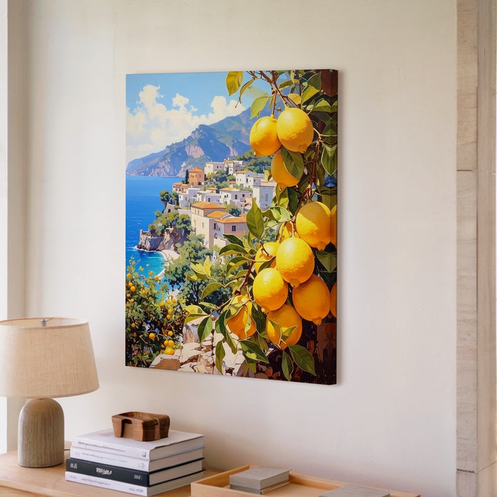 Amalfi Lemon Coast Canvas – Mediterranean Landscape with Citrus Tree - Gifitto