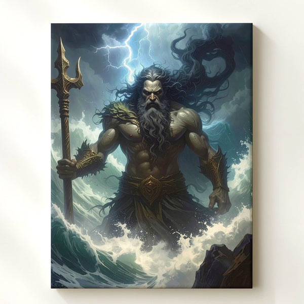 Poseidon’s Wrath Canvas – Powerful Storm God of the Sea Wall Art - Gifitto