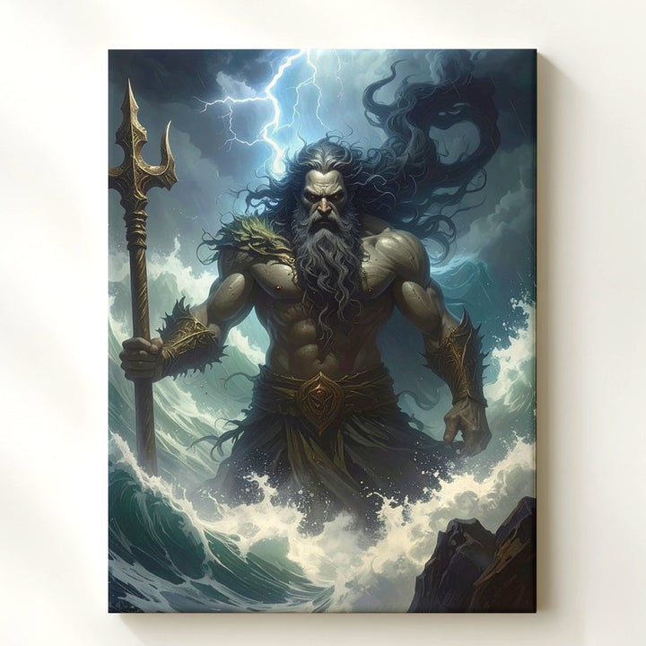 Poseidon’s Wrath Canvas – Powerful Storm God of the Sea Wall Art - Gifitto