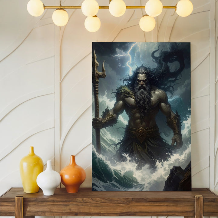 Poseidon’s Wrath Canvas – Powerful Storm God of the Sea Wall Art - Gifitto