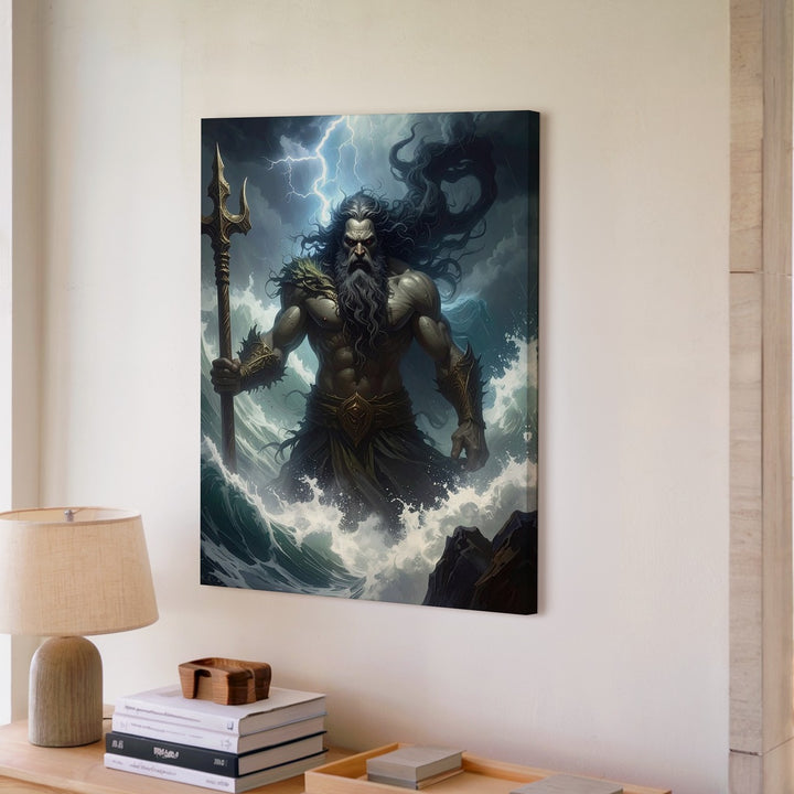 Poseidon’s Wrath Canvas – Powerful Storm God of the Sea Wall Art - Gifitto