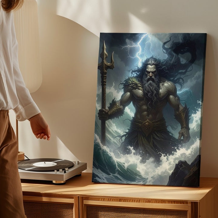 Poseidon’s Wrath Canvas – Powerful Storm God of the Sea Wall Art - Gifitto