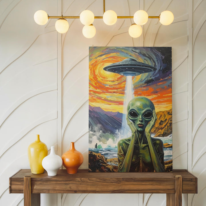 UFO "The Scream" Canvas – Surreal Sci-Fi & Iconic Artwork Fusion Art - Gifitto