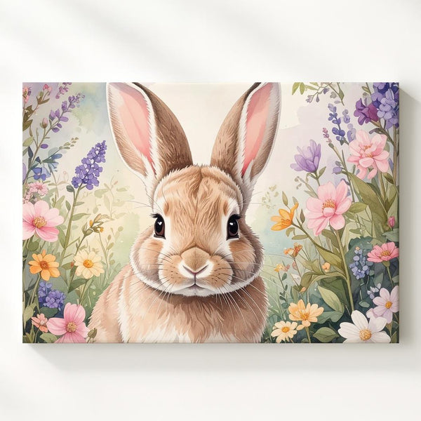 Serene Garden Rabbit Canvas – Peaceful Spring Wall Art - Gifitto