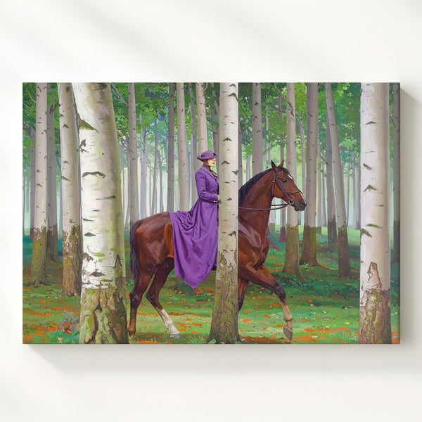 Dreamwalkers Forest Canvas – Surreal Elongated Horses & Riders Art - Gifitto