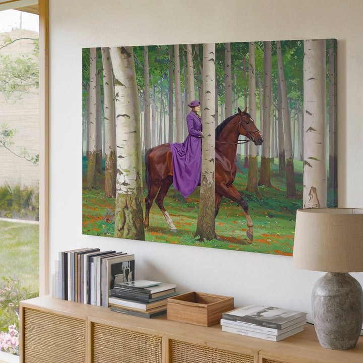 Dreamwalkers Forest Canvas – Surreal Elongated Horses & Riders Art - Gifitto