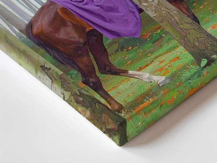 Dreamwalkers Forest Canvas – Surreal Elongated Horses & Riders Art - Gifitto