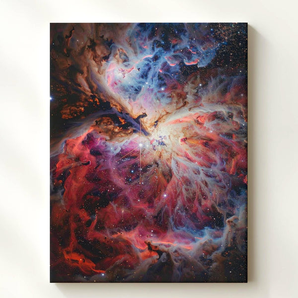 Cosmic Nebula Canvas – Swirling Red, Purple & Blue Celestial Art - Gifitto