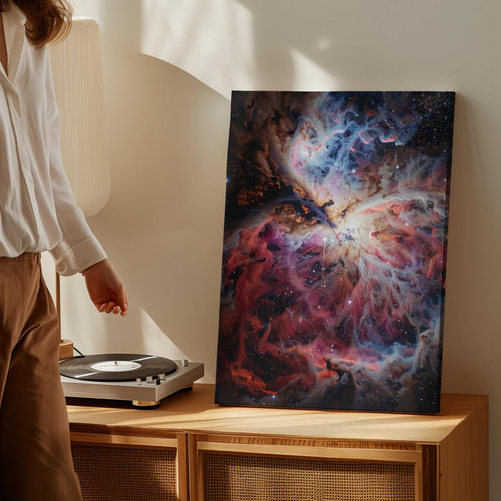 Cosmic Nebula Canvas – Swirling Red, Purple & Blue Celestial Art - Gifitto