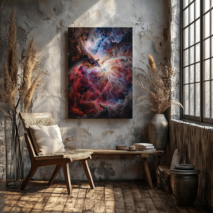 Cosmic Nebula Canvas – Swirling Red, Purple & Blue Celestial Art - Gifitto