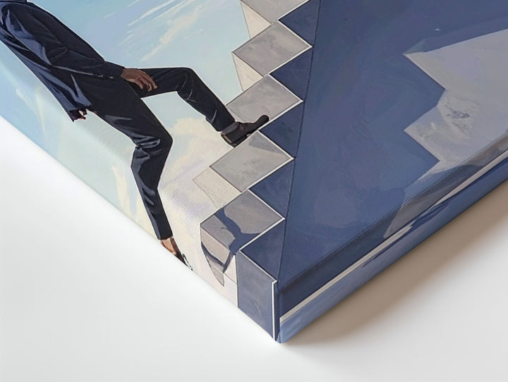 Transcendent Stairway Canvas – Surreal Journey to the Sky Wall Art - Gifitto