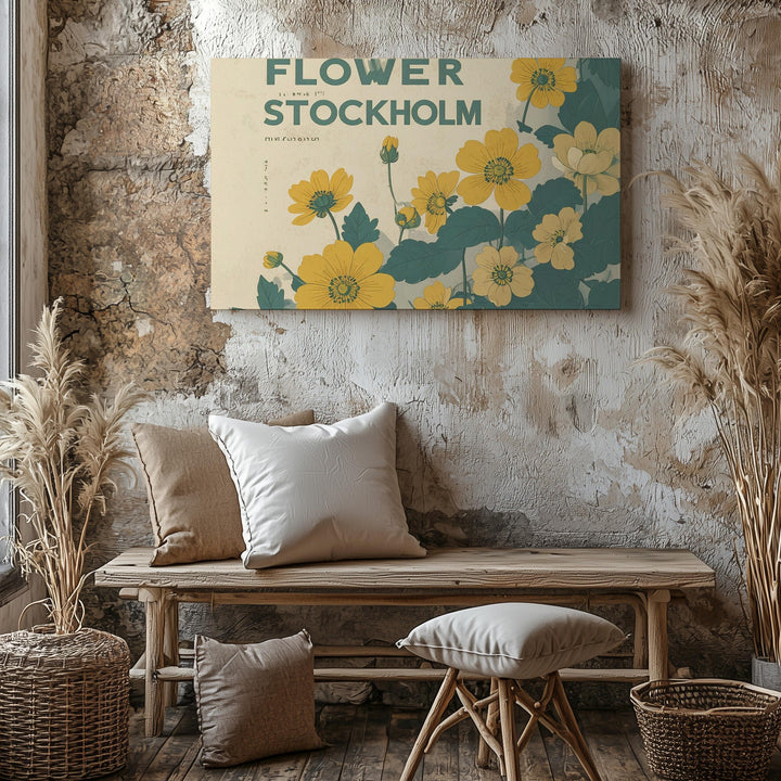 Flower Market Stockholm Canvas – Vintage-Inspired Scandinavian Floral Art - Gifitto