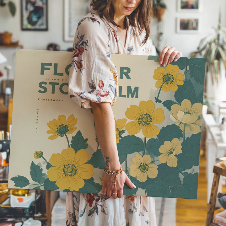 Flower Market Stockholm Canvas – Vintage-Inspired Scandinavian Floral Art - Gifitto