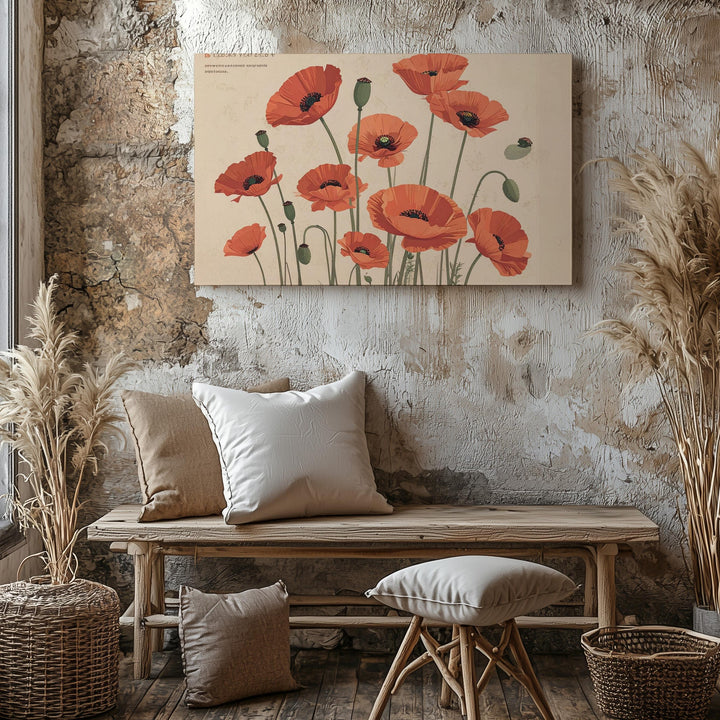 Flower Market New York Canvas – Retro Poppy Floral Art with Modern Elegance - Gifitto