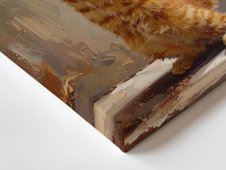 Stretching Tabby Canvas – Painterly Cat in Motion Wall Art - Gifitto
