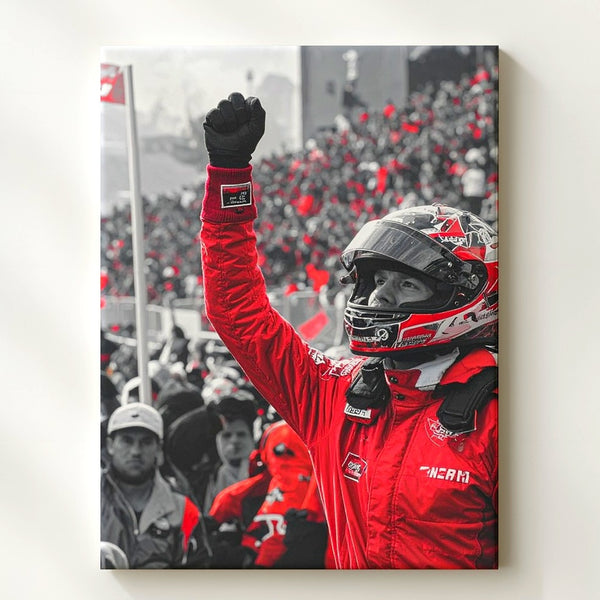 Ferrari F1 Victory Canvas – Selective Color Motorsport Celebration Wall Art - Gifitto
