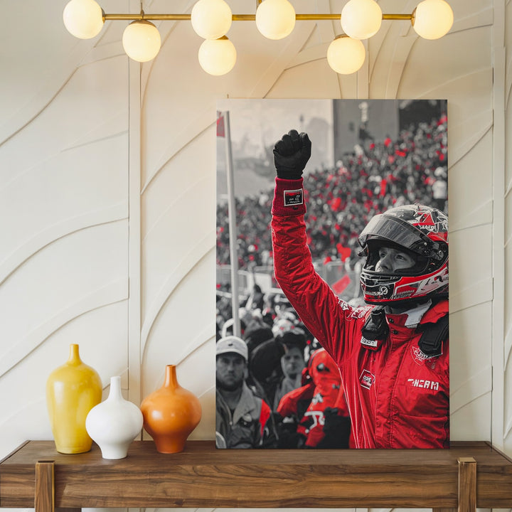 Ferrari F1 Victory Canvas – Selective Color Motorsport Celebration Wall Art - Gifitto