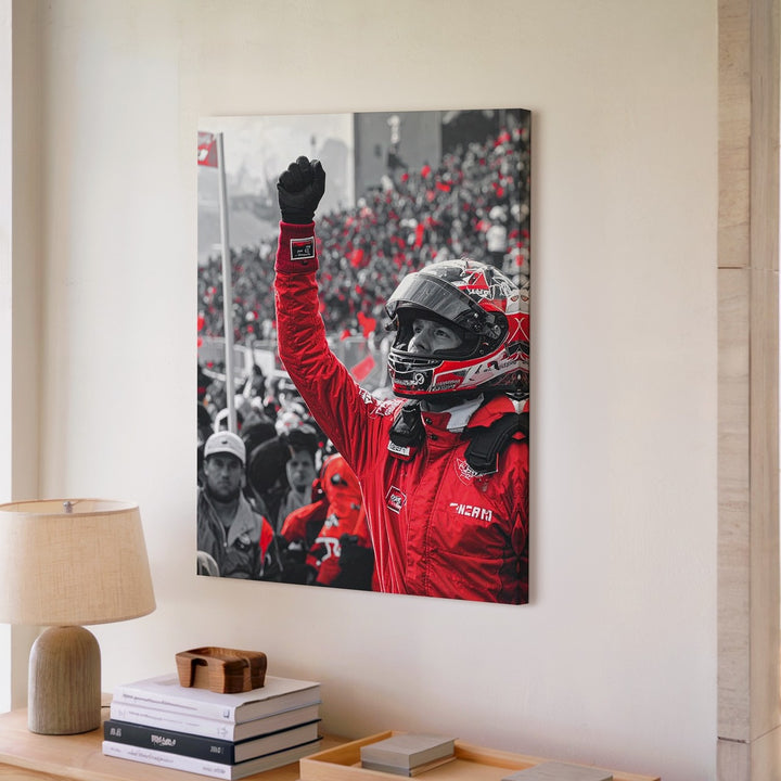 Ferrari F1 Victory Canvas – Selective Color Motorsport Celebration Wall Art - Gifitto