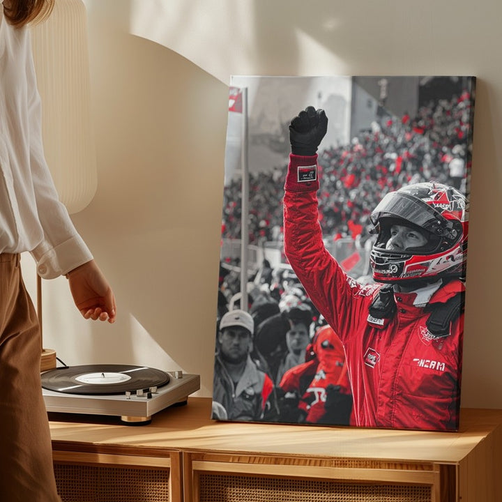 Ferrari F1 Victory Canvas – Selective Color Motorsport Celebration Wall Art - Gifitto
