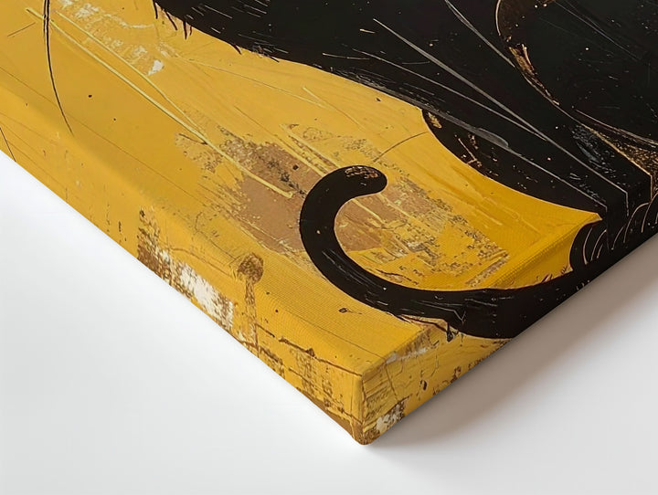 Mystical Black Cat Canvas – Minimalist Chic Feline with Attitude - Gifitto