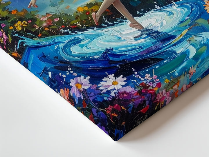 Ballerina in Dreamscape Canvas – Surreal Flowers & Fantasy Landscape Art - Gifitto