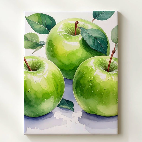 Hyper-Real Green Apple Canvas – Minimalist Photorealistic Fruit Wall Art - Gifitto