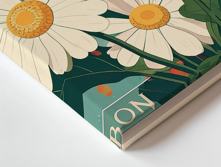 Flower Market Lisbon Canvas – Retro Daisy Floral Print with Travel Poster Charm - Gifitto