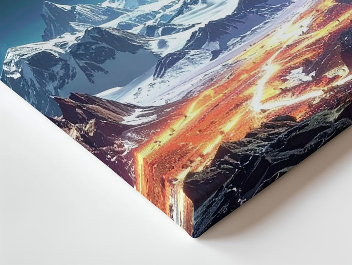 Alien Horizon Canvas – Sci-Fi Planet Landscape with Glowing Red World & Radiant Terrain - Gifitto