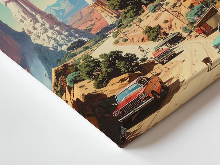 Alien Mushroom Landscape Canvas – Vibrant Desert & Cosmic Sky Art - Gifitto