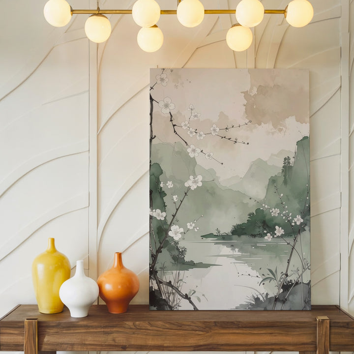 Ethereal Blossom Canvas – Abstract Watercolor of Floating White Flowers - Gifitto