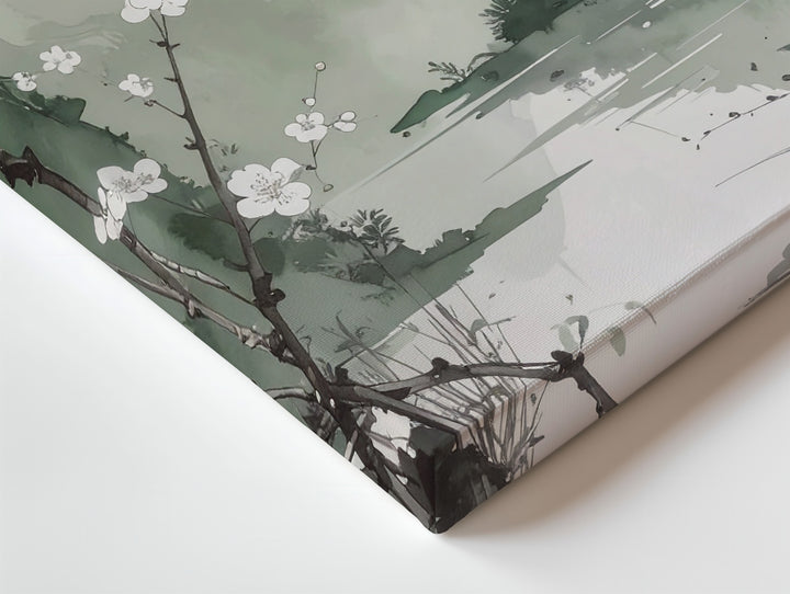 Ethereal Blossom Canvas – Abstract Watercolor of Floating White Flowers - Gifitto