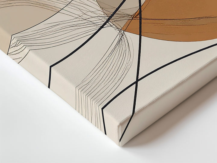 Abstract Geometric and Scribble Art Canvas – Organic Flow with Earthy Tones - Gifitto