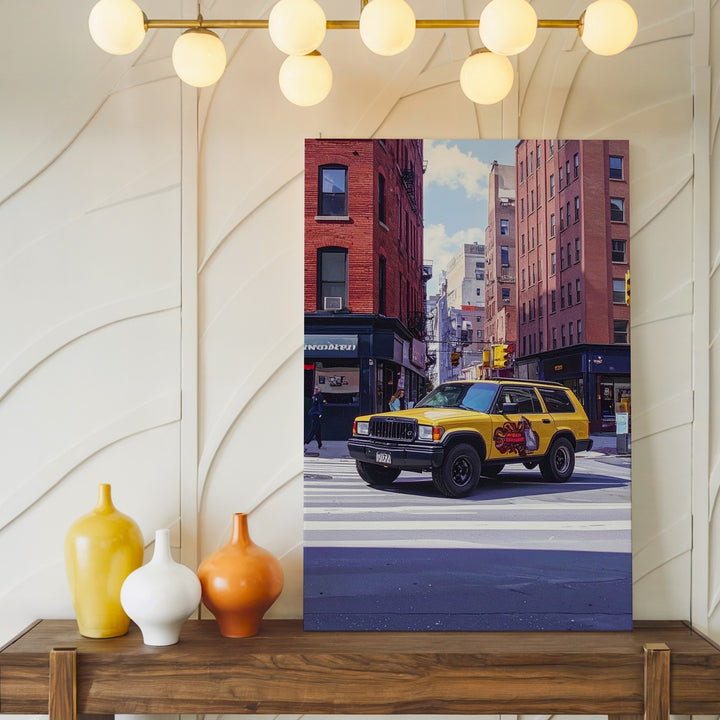 Comic-Style NYC Bronco Canvas – Urban Street Art SUV with Nike Vibe - Gifitto