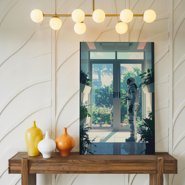 Space Station Greenhouse Canvas – Astronaut & Lush Greenery View Art - Gifitto
