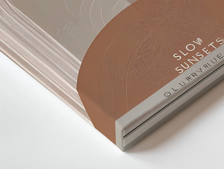 Slow Sunsets Arch Canvas – Geometric Minimalist Art with Terracotta & White Arch - Gifitto