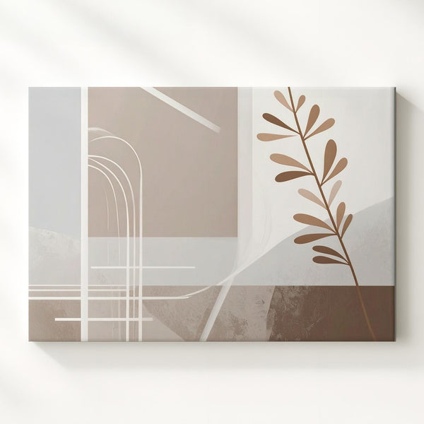 Abstract Minimalist Branch Canvas – Neutral Botanical Wall Art - Gifitto