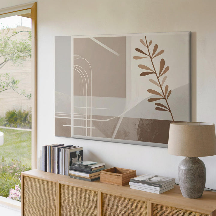 Abstract Minimalist Branch Canvas – Neutral Botanical Wall Art - Gifitto