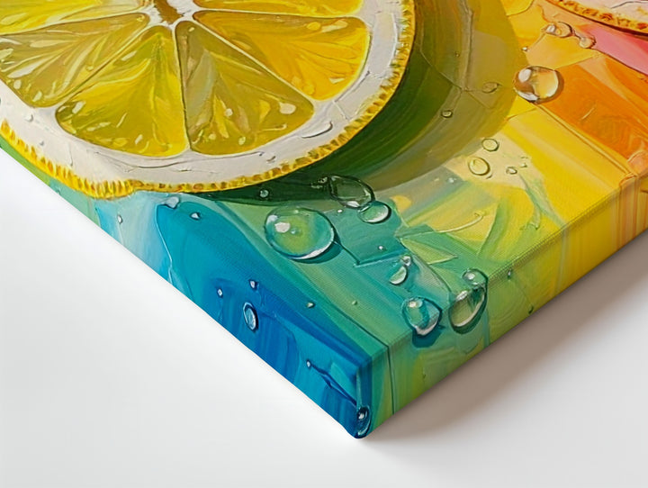 Rainbow Citrus Slices Canvas – Vibrant Fruit Art with Color Spectrum Background - Gifitto